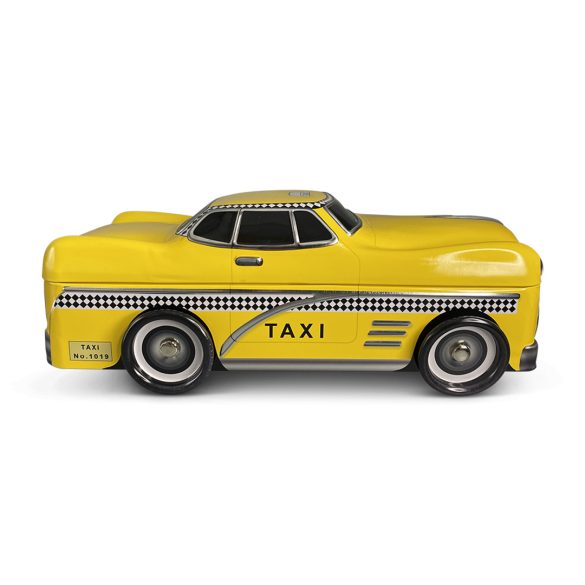 Klasszikus amerikai sárga taxi, sütis doboz