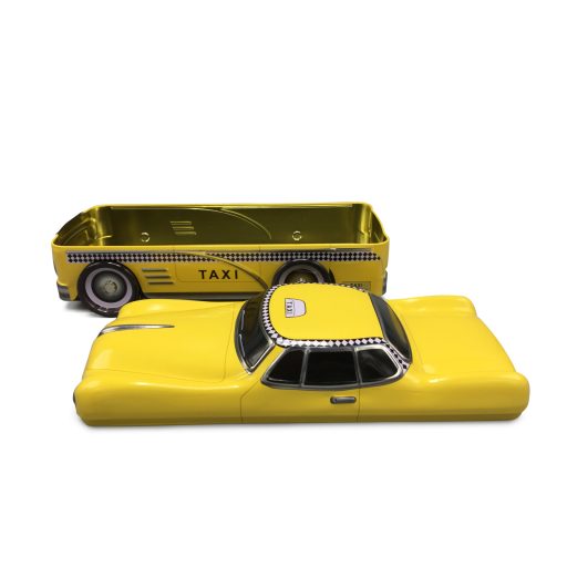 Klasszikus amerikai sárga taxi, sütis doboz