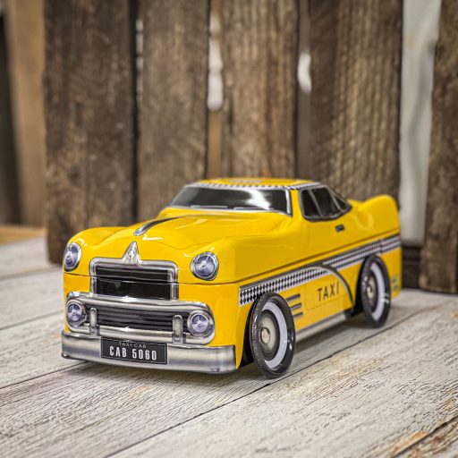 Klasszikus amerikai sárga taxi, sütis doboz
