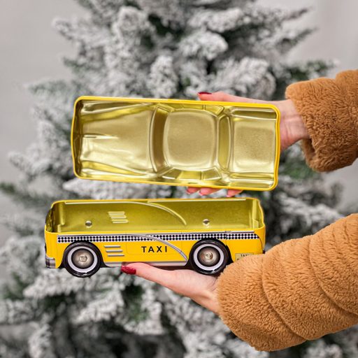 Klasszikus amerikai sárga taxi, sütis doboz