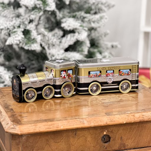Santa Express arany-ezüst vonat, sütis doboz