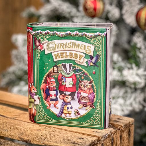 Karácsonyi kis mesekönyv sütis doboz, ünnepi ének (zöld)