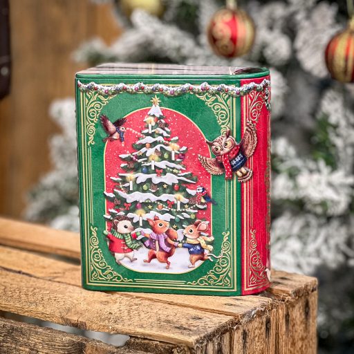 Karácsonyi kis mesekönyv sütis doboz, ünnepi ének (zöld)