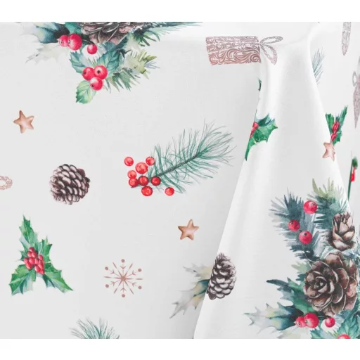 Hollystar tobozos karácsonyi szennytaszító asztalterítő, XXL-es, 150x300 cm