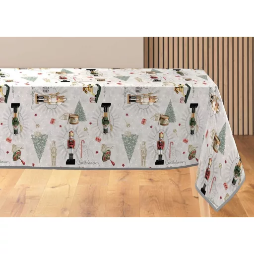 Diótörős karácsonyi szennytaszító asztalterítő, XL-es, 150x240 cm