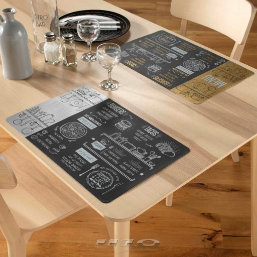 Bistro fekete-arany gumi tányéralátét