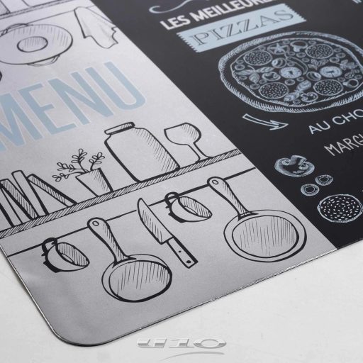 Bistro fekete-ezüst gumi tányéralátét