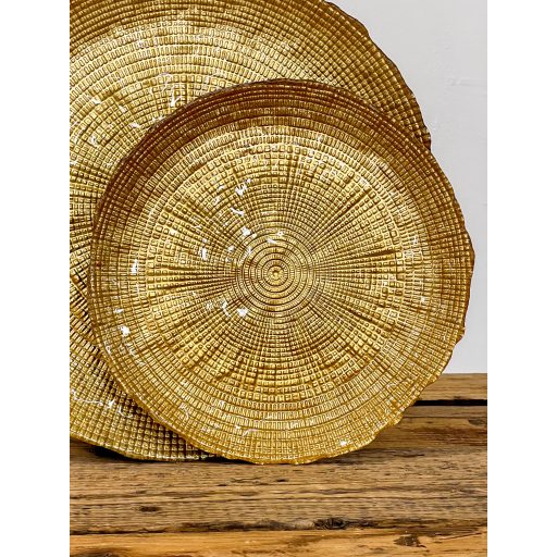 Kanvas üveg desszerttányér készlet, 6 db-os (arany)