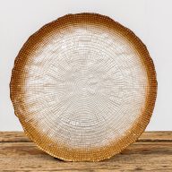   Kanvas üveg desszerttányér készlet, 6 db-os (gyöngyház-bronz)