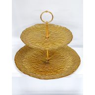 Kanvas emeletes üveg kínáló (arany)