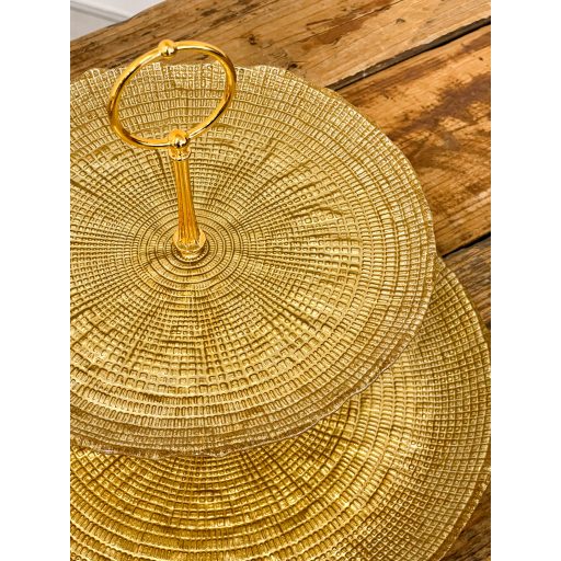 Kanvas emeletes üveg kínáló (arany)