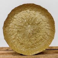 Kanvas lapos üvegtányér 28 cm (arany)