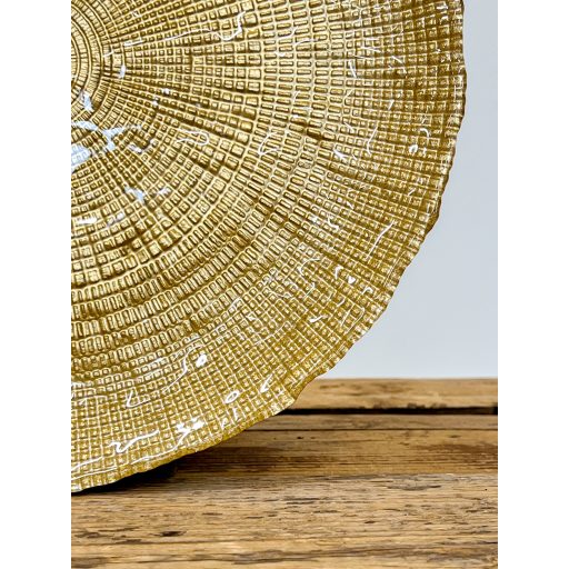 Kanvas lapos üvegtányér 28 cm (arany)