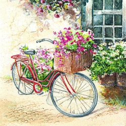   Flower Bike biciklis szalvéta, 3 rétegű, 20 db/csomag, Home Fashion