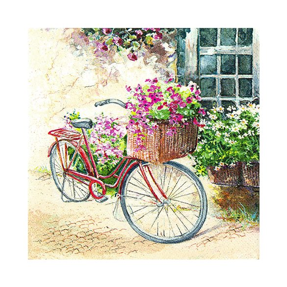 Flower Bike biciklis szalvéta, 3 rétegű, 20 db/csomag, Home Fashion