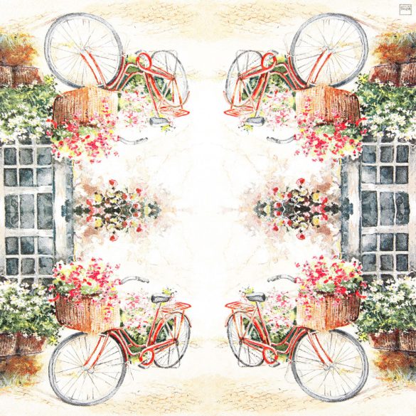 Flower Bike biciklis szalvéta, 3 rétegű, 20 db/csomag, Home Fashion