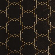   Art Deco black szalvéta, 3 rétegű, 20 db/csomag, Home Fashion