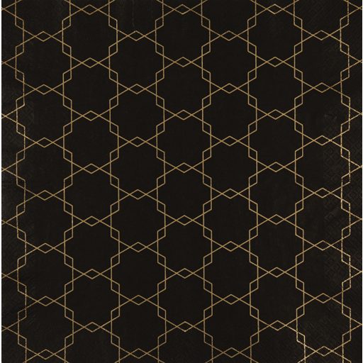 Art Deco black szalvéta, 3 rétegű, 20 db/csomag, Home Fashion