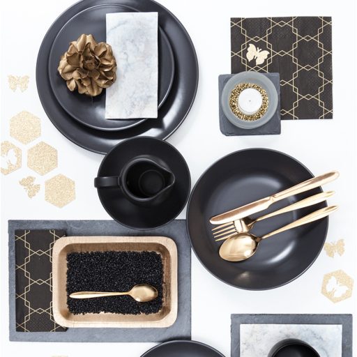 Art Deco black szalvéta, 3 rétegű, 20 db/csomag, Home Fashion