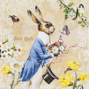 Mr. Rabbit húsvéti nyuszis szalvéta, 3 rétegű, 20 db/csomag, Home Fashion