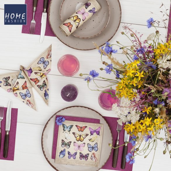 Papillon pillangós szalvéta, 3 rétegű, 20 db/csomag, Home Fashion