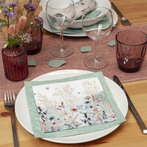 Mellow flowers virágos szalvéta, 3 rétegű, 20 db/csomag, Home Fashion