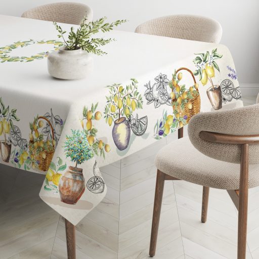 NAPOLI Citrom mintás mediterrán 140x180 cm asztalterítő 