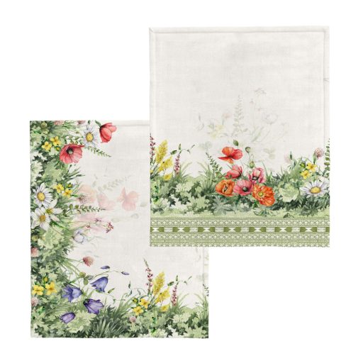 POPPY Pipacs mintás virágos, két részes konyharuha szett 50x70 cm