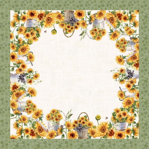 SUNNY napraforgó mintás asztalterítő, 100x100 cm