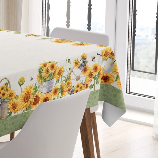 SUNNY napraforgó mintás 140x240 cm asztalterítő 
