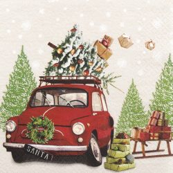   Last minute karácsonyi piros autós szalvéta, 3 rétegű, 20 db/csomag
