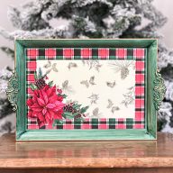 Tálca, mikulásvirágos, 33 cm