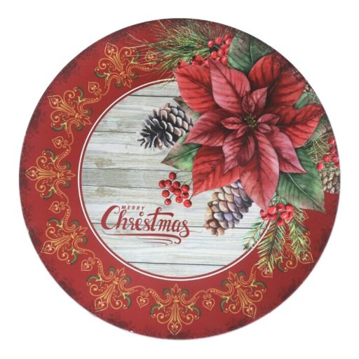 Dekor tányér, mikulásvirágos, 33 cm