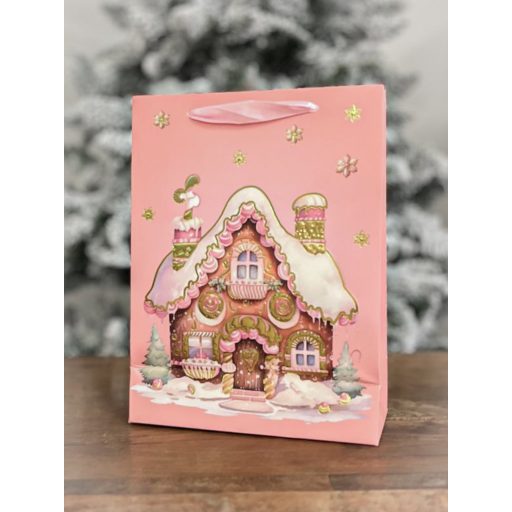 Ajándéktasak, 4 db-os, mézeskalácsos / szarvasos S-es