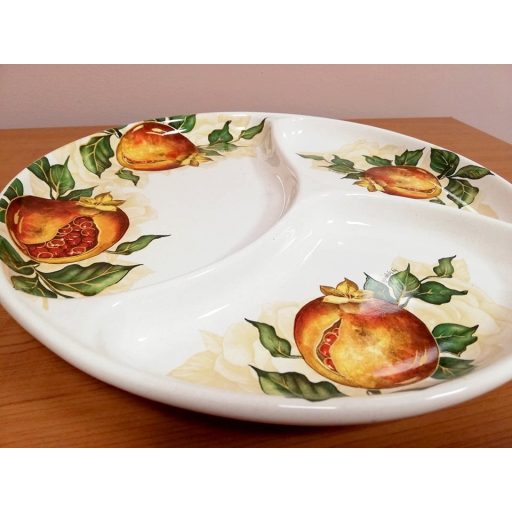 MELOGRANO gránátalmás, három részre osztott tálaló, 32 cm