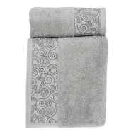   Csiga vonalas, strasszköves törölköző díszdobozban, szürke, 50x90 cm