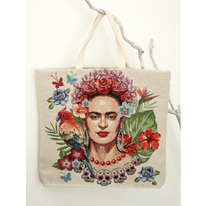 Frida Kahlo, papagájos bevásárló táska