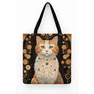 Klimt macskás (vörös-fehér) bevásárló táska, gobelin