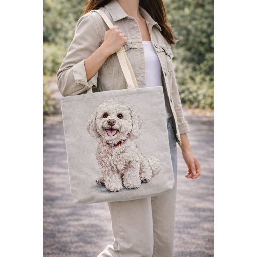Bichon kutyás bevásárló táska