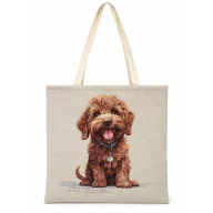 Mini poodle kutyás bevásárló táska, gobelin