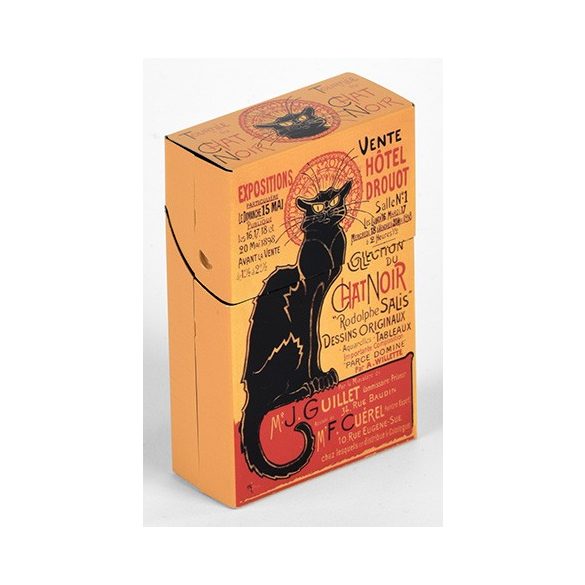 Fém cigaretta tartó - Fekete macskás