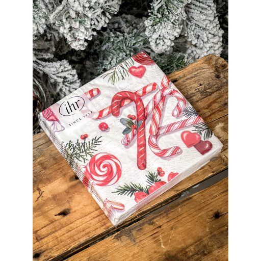 Candy cukorkás karácsonyi szalvéta (koktél), 3 rétegű, 20 db/csomag, IHR