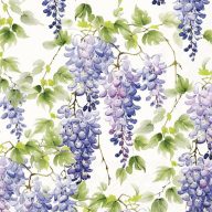   Purple wisteria lila akácos szalvéta (koktél), 3 rétegű, 20 db/csomag, IHR
