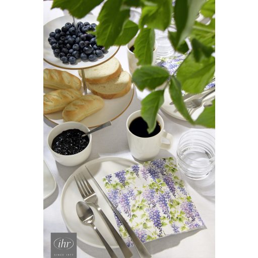 Purple wisteria lila akácos szalvéta (koktél), 3 rétegű, 20 db/csomag, IHR