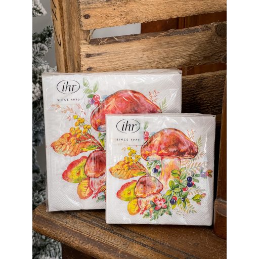 Mushroom season gombás szalvéta (koktél), 3 rétegű, 20 db/csomag, IHR