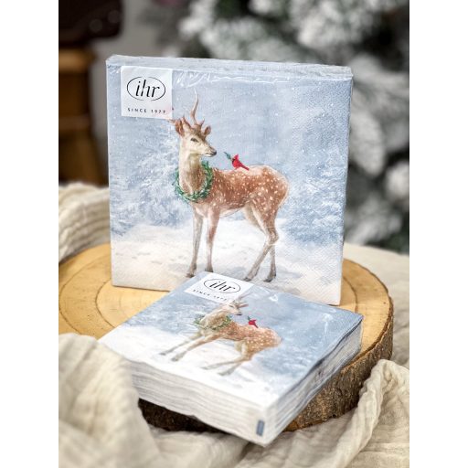 Deer in snow őzikés szalvéta (koktél), 3 rétegű, 20 db/csomag, IHR