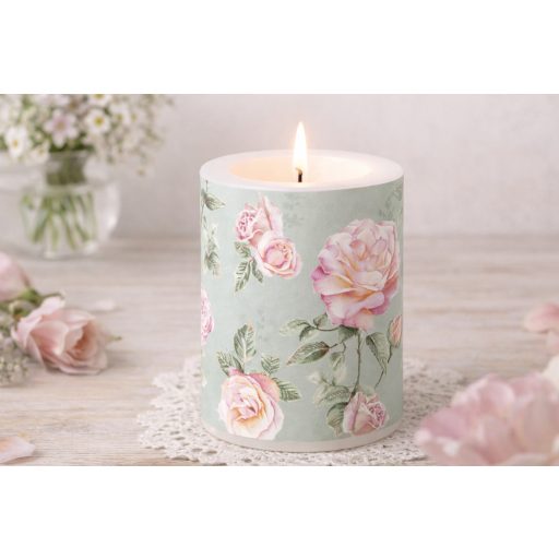 Beth rózsás, átvilágítós gyertya 7,5 cm IHR