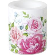 Beverly rózsás, átvilágítós gyertya 10,5 cm IHR