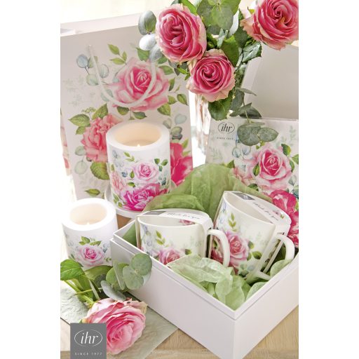 Beverly rózsás, átvilágítós gyertya 10,5 cm IHR