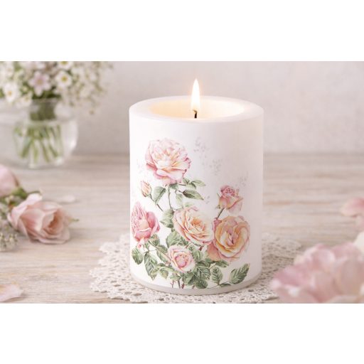 Lillith rózsás, átvilágítós gyertya 10,5 cm IHR
